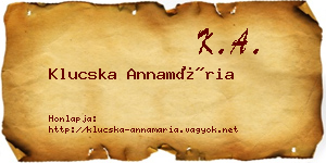 Klucska Annamária névjegykártya
