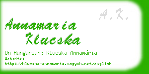 annamaria klucska business card