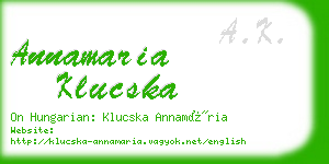 annamaria klucska business card